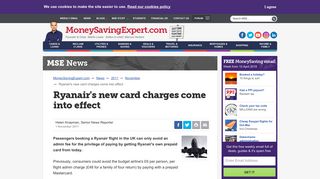 
                            9. Ryanair's new card charges come into effect - Money Saving Expert