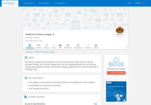 
                            4. RYKSC - R Y K Science College - Reviews, Students, Contacts