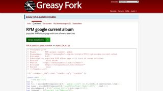 
                            11. RYM google current album - Quelltext - Greasy Fork