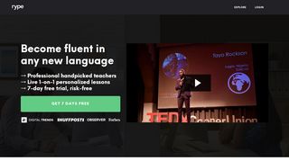 
                            8. Rype: Learn Spanish, French, English - Language Lessons Online