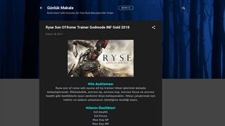 
                            11. Ryse Son Of Rome Trainer Godmode INF Gold 2018 | Günlük Makale