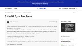 
                            1. S Health Sync Probleme - Samsung Community