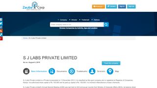 
                            8. S J LABS PRIVATE LIMITED - Company, directors and contact details ...