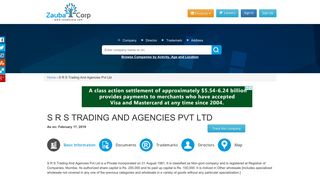 
                            8. S R S TRADING AND AGENCIES PVT LTD - Company, directors and ...