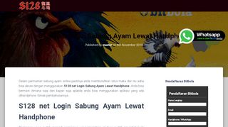 
                            11. S128 net Login Sabung Ayam Lewat Handphone | S128 Sabung Ayam