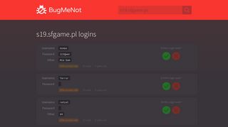 
                            4. s19.sfgame.pl passwords - BugMeNot
