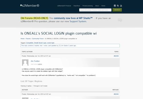 
                            2. s2Member® | Topic: Is ONEALL's SOCIAL LOGIN plugin compatible wi