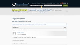 
                            3. s2Member® | Topic: Login shortcode