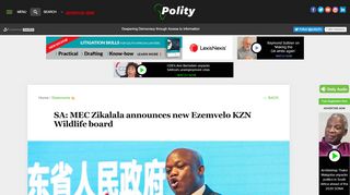 
                            13. SA: MEC Zikalala announces new Ezemvelo KZN Wildlife board