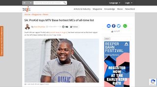 
                            12. SA: ProKid tops MTV Base hottest MCs of all-time list | Music In Africa