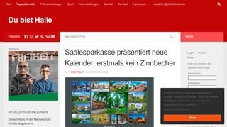 
                            11. Saalesparkasse präsentiert neue Kalender, erstmals kein Zinnbecher ...