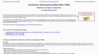 
                            13. Saarbrücken: Schülerzeitung 'Wilder Reiter' (1969) - Materialien zur ...