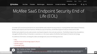 
                            3. SaaS Endpoint Security security End of Life - McAfee