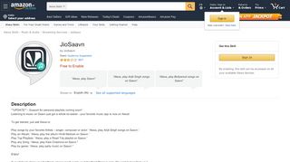 
                            11. Saavn: Amazon.in: Alexa Skills