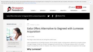 
                            12. Saba Offers Alternative to Degreed with Lumesse Acquisition | Aragon ...