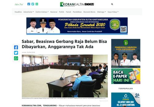 
                            3. Sabar, Beasiswa Gerbang Raja Belum Bisa Dibayarkan ...