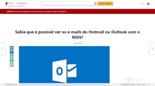 
                            9. Sabia que é possível ver os e-mails do Hotmail ou Outlook com o MSN?