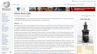 
                            13. Sabine Bank Light - Wikipedia