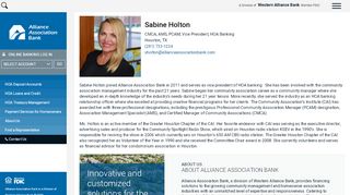 
                            10. Sabine Holton | Alliance Association Bank