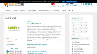 
                            11. SABIO GmbH | Hamburg - Stellenwerk Jobmessen