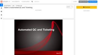 
                            11. Sabre`s Automated QC and Ticketing - studylib.net