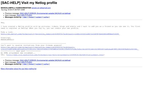 
                            12. [SAC-HELP] Visit my Netlog profile - IRIS