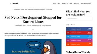 
                            11. Sad News! Development Stopped for Korora Linux - It's FOSS