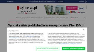 
                            11. Sąd szuka pilnie protokolantów na umowę-zlecenie ... - Wyborcza.pl
