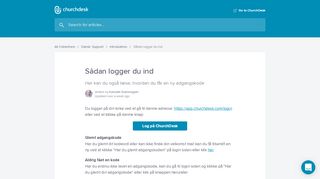 
                            3. Sådan logger du ind | ChurchDesk Academy