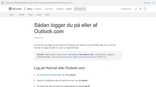 
                            7. Sådan logger du på eller af Outlook.com - Outlook - Office Support