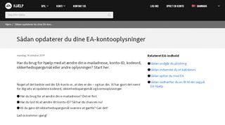 
                            4. Sådan opdaterer du dine EA-kontooplysninger - EA Help