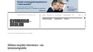 
                            9. Sådan snyder eleverne - en internetguide | Gymnasieskolen