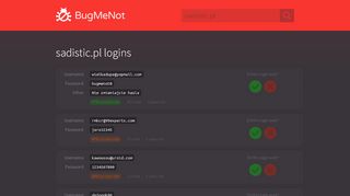 
                            2. sadistic.pl passwords - BugMeNot