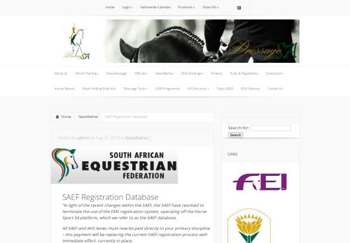 
                            3. SAEF Registration Database | Dressage SA