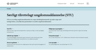 
                            7. Særligt tilrettelagt ungdomsuddannelse (STU) - Undervisningsministeriet