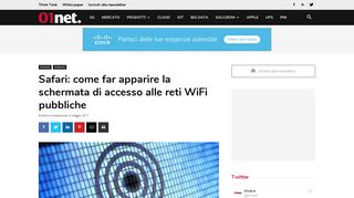 
                            7. Safari: far apparire la schermata accesso a reti WiFi pubbliche - 01Net.it