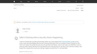 
                            7. Safari is freezing when a security check … - Apple Community ...