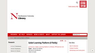 
                            11. Safari Learning Platform (O'Reilly) | Northeastern University Libraries