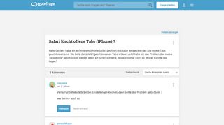 
                            12. Safari löscht offene Tabs (IPhone) ? - Gutefrage