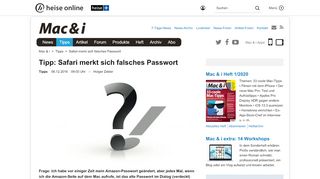 
                            3. Safari merkt sich falsches Passwort | Mac & i - Heise