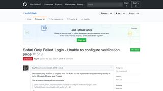 
                            9. Safari Only Failed Login - Unable to configure verification page · Issue ...