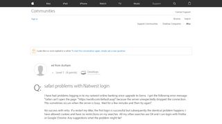 
                            12. safari problems with Natwest login - Apple Community - Apple ...