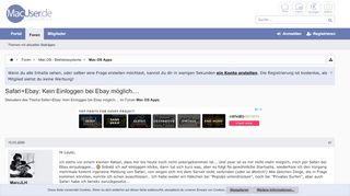 
                            7. Safari+Ebay: Kein Einloggen bei Ebay möglich.... | MacUser.de ...