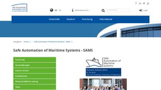 
                            8. Safe Automation of Maritime Systems - SAMS — Carl von Ossietzky ...