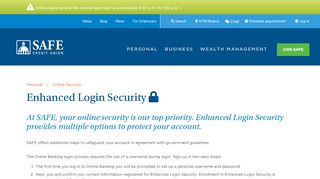 
                            5. SAFE Credit Union - Enhanced Login Security to Protect Your Account