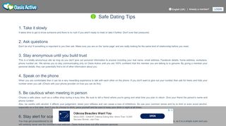 
                            4. Safe Dating Tips - Oasis Active | Free Dating. It's Fun. And it Works.