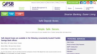 
                            10. Safe Deposit Boxes - Franklin Savings Bank