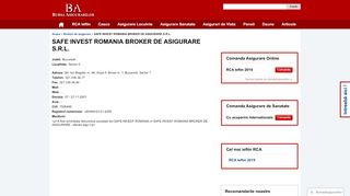 
                            5. SAFE INVEST ROMANIA BROKER DE ASIGURARE S.R.L. - Adresa ...