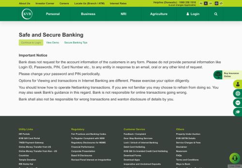 
                            11. Safe Online Banking - Login Internet Banking | KVB - Karur Vysya Bank