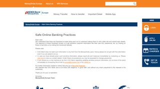 
                            7. Safe Online Banking Practices| ICICI Bank Money2India Europe